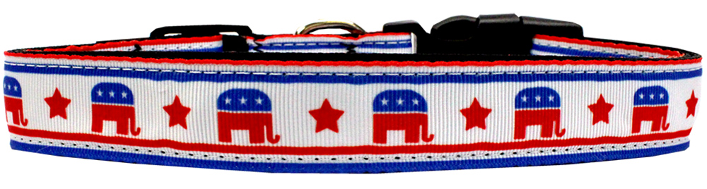 Political Nylon Republican Dog Collar Large